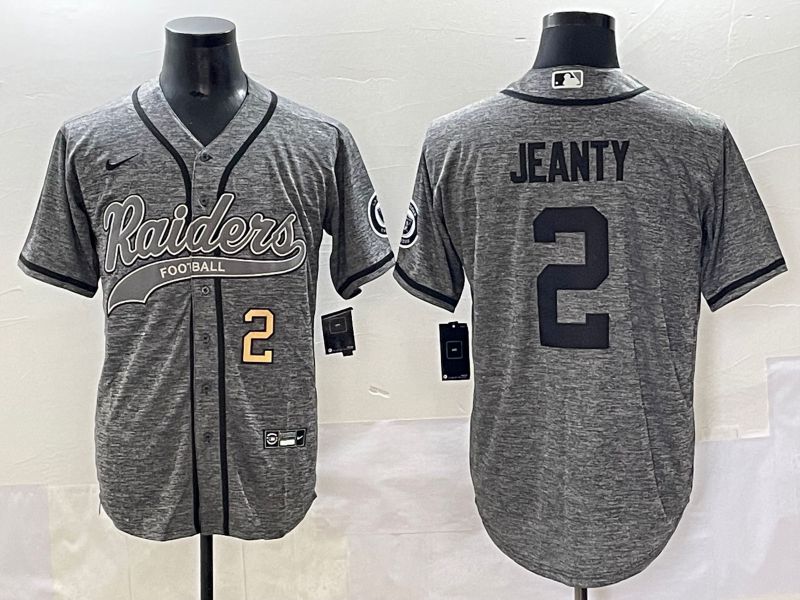 Men 2025 Oakland Raiders #2 Jeanty Grey Joint Name Nike Limited NFL Jersey style 4->oakland raiders->NFL Jersey